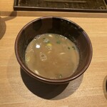 中華蕎麦 とみ田 - スープ割りはサッパリした風味に変わります。