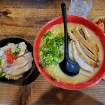 亭亭 - チャーシューメン(麺大盛り), ミニ焼豚丼