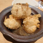 Sakaba Shinatora - マフグ白子の天ぷらごぼうのすり流し