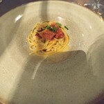 鉄板焼き 銀座 ポルトファーロ - ズワイガニとからすみのスパゲッティ