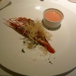 タニーチャ - ボタン海老のスパイシーソテーとフリット　エキストラバージンオイルと柑橘のエスプーマで（2013.12）