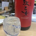 天ぷら はせ川 - 紅乙女　ごま焼酎　ロックでなみなみと