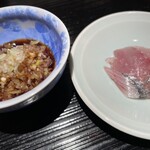 鮓 伊保 - アジは特製ミョウガとネギのタレで