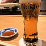 Tsukiji Aozora Sandaime - 生ビール