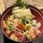 徳樹庵 - 天せいろミニ海鮮ちらし寿司丼御膳の丼