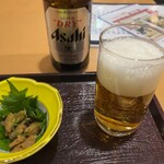 和食　すゞき - ビールとアサリの佃煮