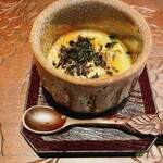 Tempura Takeuchi - 長崎ワタリガニと天草のりの茶碗蒸し
                