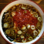 くをん - 辛つけ麺のつけ汁（提供時）