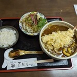 百樹屋 - 料理写真:カレーうどんセット（うどん）+えび天。