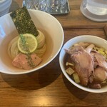 ヨコクラストアハウス - 味玉昆布水つけ麺（醤油）ちょい肉増し　¥1,320 固