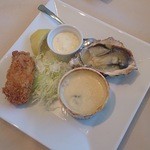 ザ オイスタールーム 名古屋ラシック店 - Ｄセット：カキフライ、素焼き、グラタン