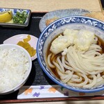 釜ひろ - あげ餅ぶっかけうどん（A定食）