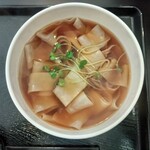 千歳饂飩 - かけ(平打ち麺) ¥680-