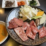 Yakiniku Hana - 赤身盛りランチ（1,380円）