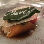 くりゑンテkawabata - デセール (フロマージュブラン 抹茶のヌーベ 旬のフルーツ)