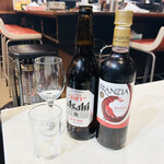 焼肉ホルモン貴 - 瓶ビール　赤ワイン　フランジアだけど〜楽しいからよかったです〜　byまみこまみこ