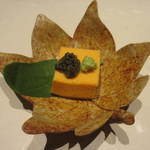 島之内 一陽 - お通し。雲丹の豆腐に生とんぶりと山葵が乗ってますねん(2013年12月)