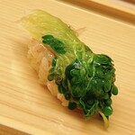 鮨おばな - 貝割れ大根の昆布〆