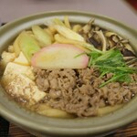 山田うどん - （2023/12月）牛バラ肉のすき焼き風鍋焼きうどん