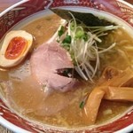 らーめん工房 網地島屋　 - 白味噌ラーメン○通トッピング裏？面。