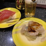 海鮮江戸ッ子 - 漬けマグロ、煮はまぐり