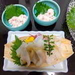 さかなや 一千 - 白つぶ貝、真鱈白子