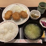 Gohanya Uofuku - カニクリームコロッケとヒレかつ定食