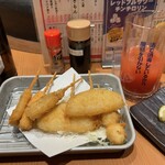 大衆酒場 ニュー曙 - 串カツ♩サーモン、豚、玉ねぎ、うずら