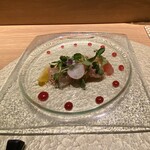 Sushi Sou - 前菜　甘海老とかんぱちのマリネ