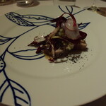 リストランテ カノフィーロ - 軽く炙った寒ブリ　キタアカリとシラス　バーニャフレッダ