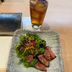 炭火串焼き 大林 - ローストビーフと烏龍茶