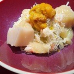 賛否両論 - 2013年Xmasコース 毛ガニとウニのサラダ