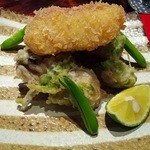 賛否両論 - 2013年Xmasコース 牡蠣の磯辺揚げと金目鯛のスモーク揚げ