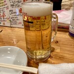 Momosaku - 「生ビール」アサヒスーパードライ。450円也。