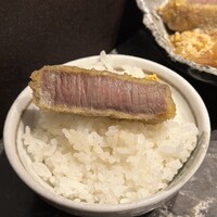 北新地焼肉 きらく - 大分県産豊後牛のヒレ肉のカツ煮