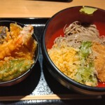 そば屋てんとろ - 冷やしたぬきそばとミニ天丼