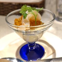 SPICA Bistro - カリフラワーのムース コンソメジュレとエビを添えて