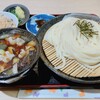 釜ひろ - あげなすと豚バラのつけ麺1,5玉、かやくごはん