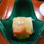 熱海　大観荘 - 小鉢　　養老豆腐（山の芋）、紅葉麩柚子味噌掛け