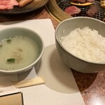 Awaji Wagyuutei - テールスープとご飯中