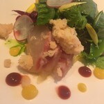 Cuisine Franco-japonaise Matsushima - 昆布締め鯛とフルーツのサラダ