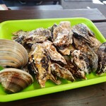 魚稚 - バーベキュー用牡蠣（1.5kg）とホンビノス（大）と国産ハマグリ
