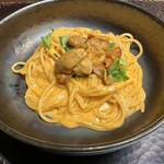 燕三条イタリアンBit - 塩水ウニのトマトクリームスパゲティ