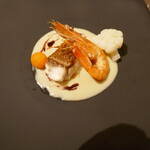 開晴亭 - 鯛と車エビのポアレ