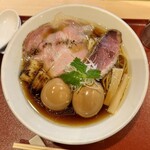 燃えよ麺助 - 味玉紀州鴨そば（１１５０円）＋極み味玉（１５０円）