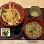 Kazokutei - 季節の天丼セット ¥1,100
