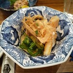 Nomikuidokoro Segare - 仙台セリのおひたし。根を食べてこそのセリなんです。