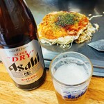 Okonomiyaki Kapu - 瓶ビールはスーパードライ