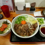 讃岐のおうどん 花は咲く - 極上肉うどん麺大盛り+めんたいご飯2550円