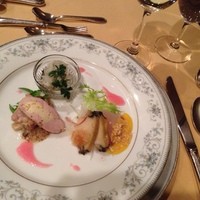 レストラン 門田 - 鮑、カンパチ、パテ、、前菜各種です。